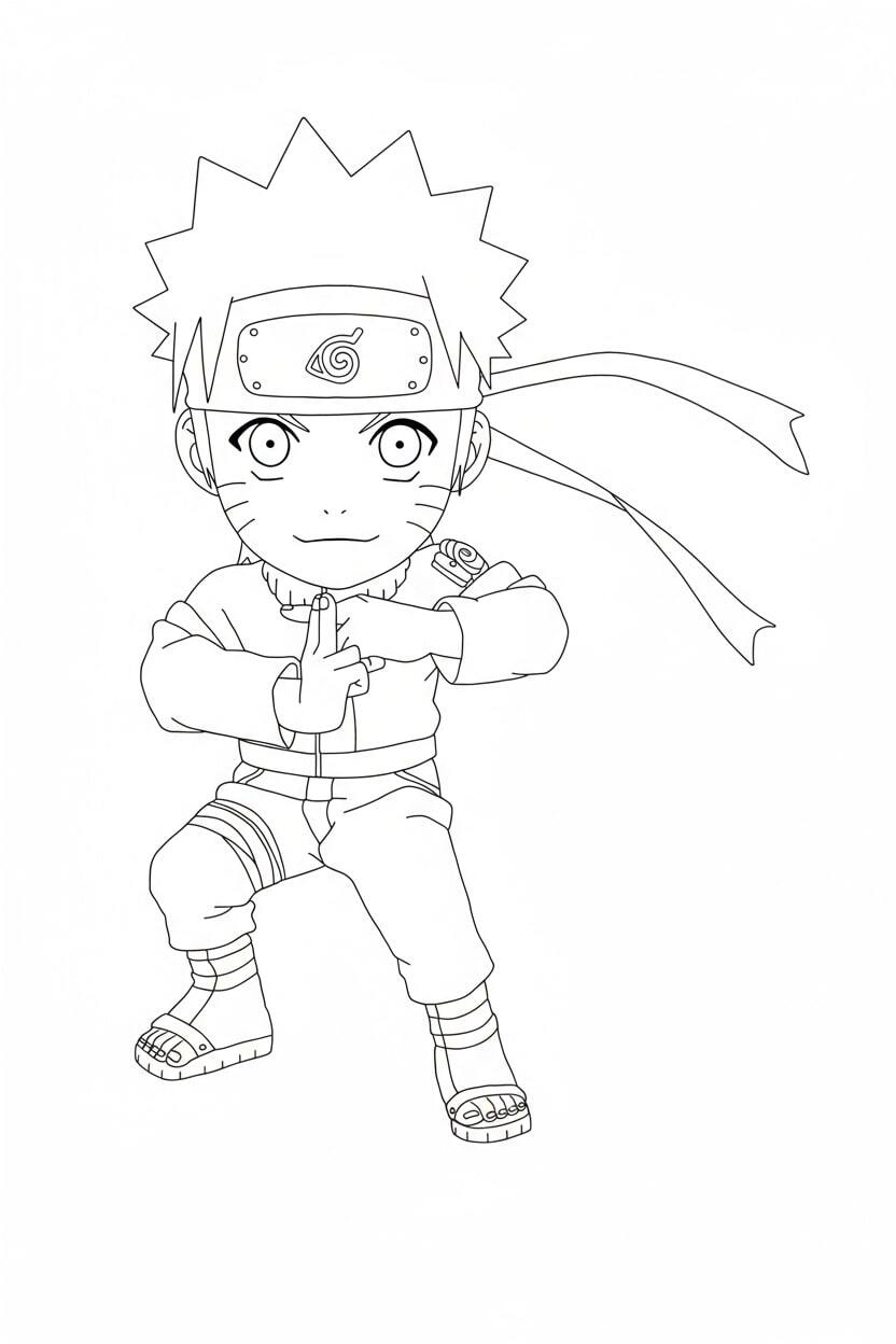Naruto running swiftly in the wind