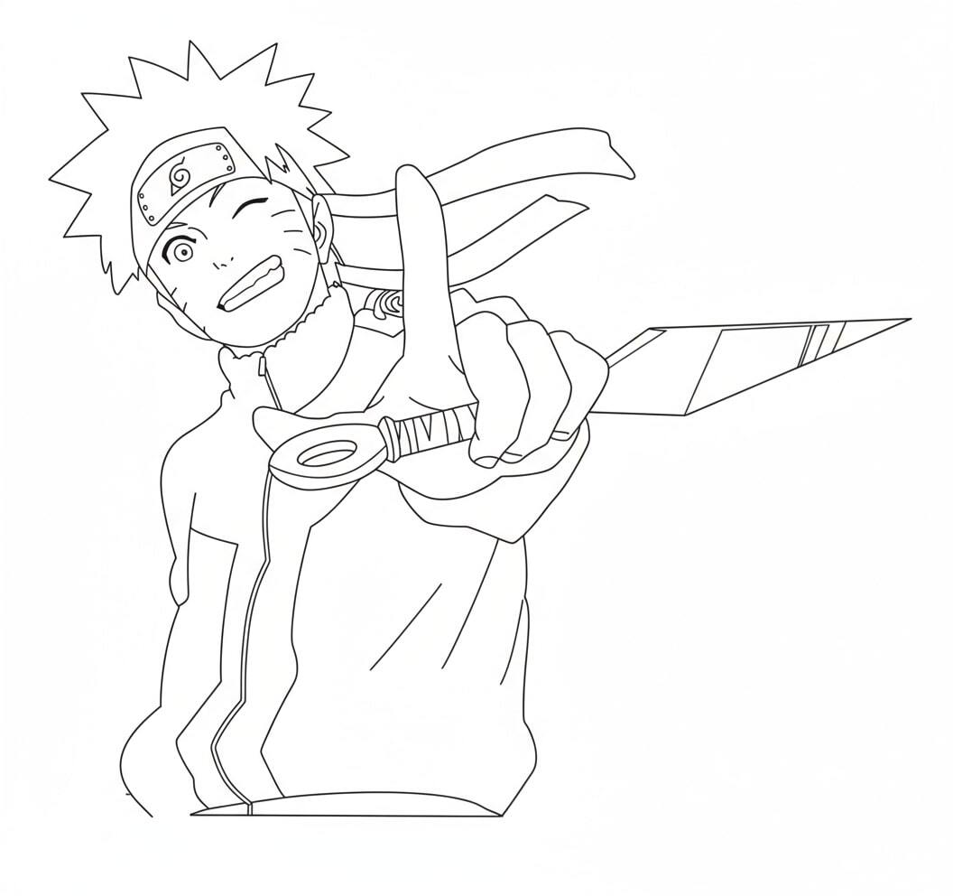 Naruto confidently raising his fist
