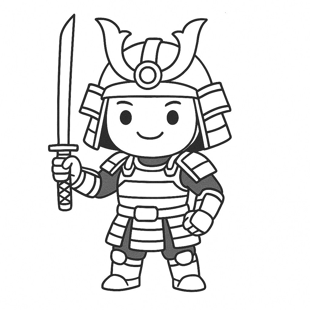 Samurai Smiling Warrior