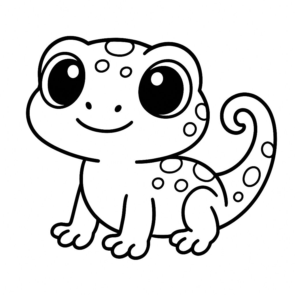 Cute Cartoon Gecko