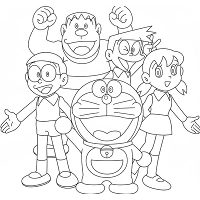 Adorable Nobita Coloring Pages 2026 for Kids to Practice Coloring