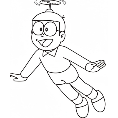 Adorable Nobita Coloring Pages 2026 for Kids to Practice Coloring