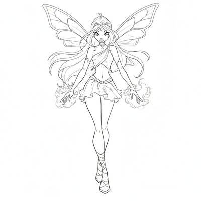 Adorable Winx Fairy Princess Coloring Pages for Kids