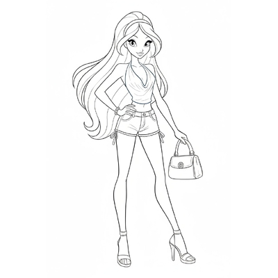Adorable Winx Fairy Princess Coloring Pages for Kids