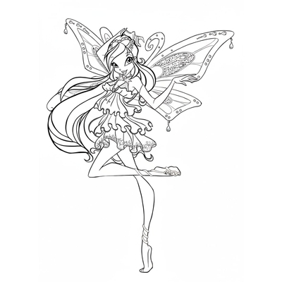 Adorable Winx Fairy Princess Coloring Pages for Kids