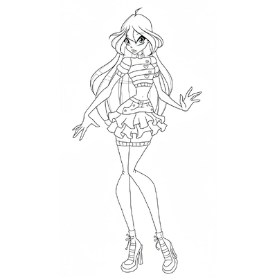 Adorable Winx Fairy Princess Coloring Pages for Kids