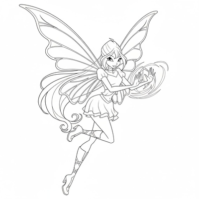 Adorable Winx Fairy Princess Coloring Pages for Kids