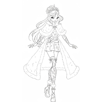 Adorable Winx Fairy Princess Coloring Pages for Kids