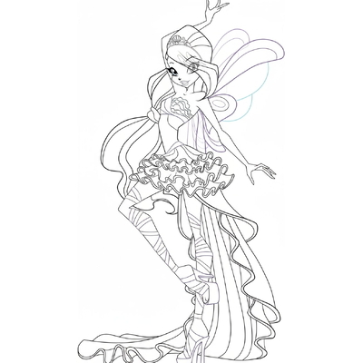 Adorable Winx Fairy Princess Coloring Pages for Kids