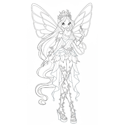 Adorable Winx Fairy Princess Coloring Pages for Kids
