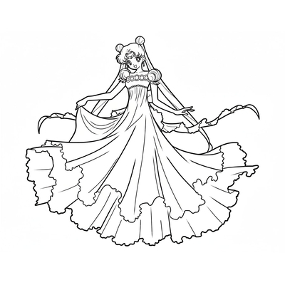 Crystal Sailor Moon Coloring Pages – Sparkling Sailor Moon Princess Artwork