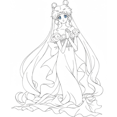 Crystal Sailor Moon Coloring Pages – Sparkling Sailor Moon Princess Artwork