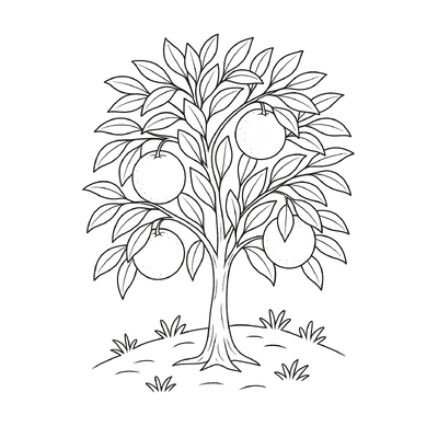 Orange Tree Coloring Pages for Kids to Spark Creativity and Learning 2026