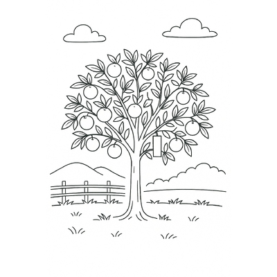 Orange Tree Coloring Pages for Kids to Spark Creativity and Learning 2026