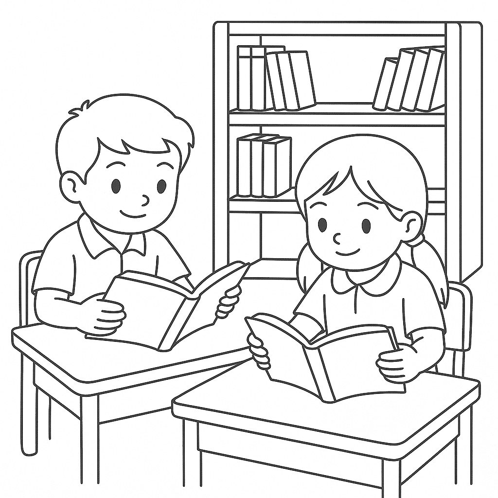 Students Reading Books
