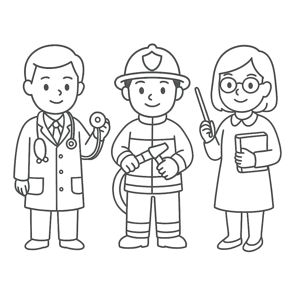 Occupations Coloring
