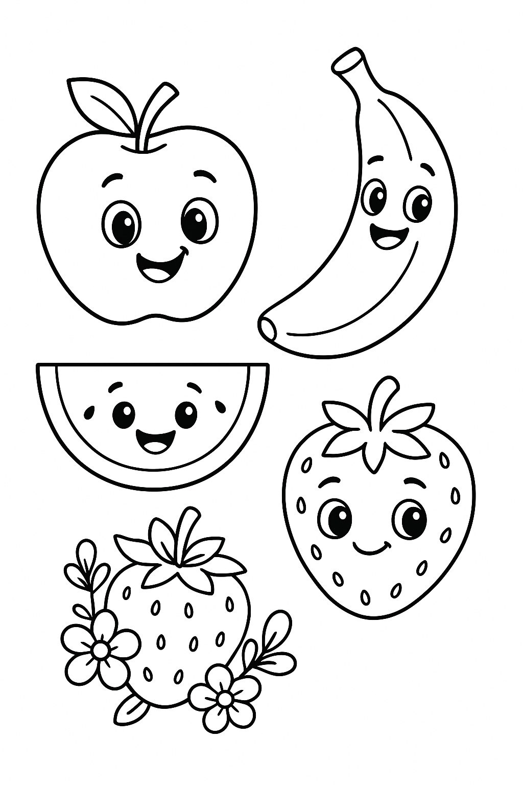Cute Fruit Coloring Pages