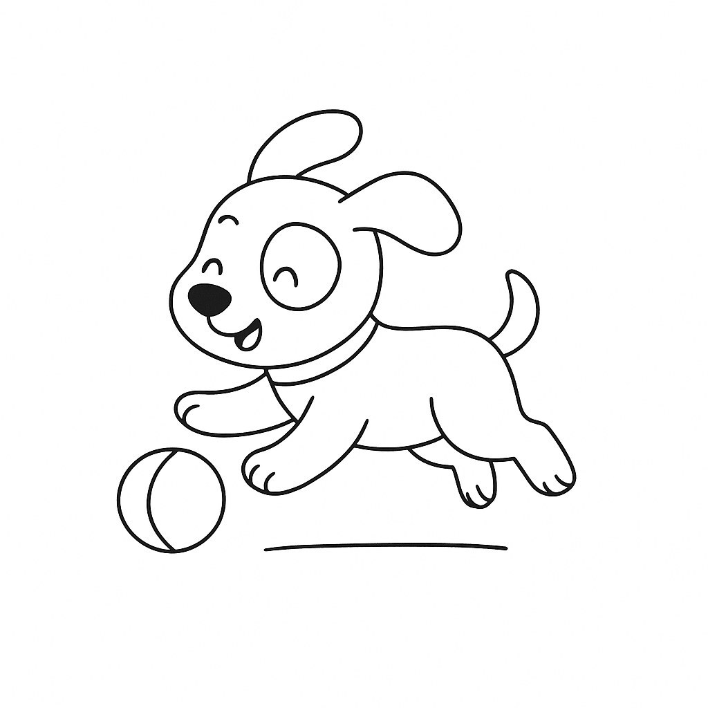 Puppy Playing with a Ball