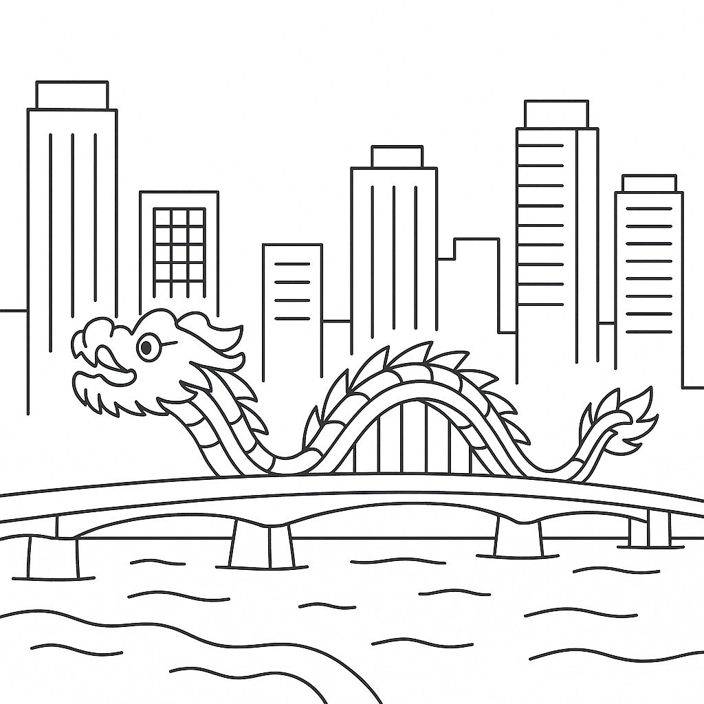 The Dragon Bridge in the Cityscape