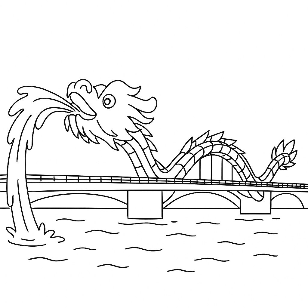 Dragon Bridge Spraying Water