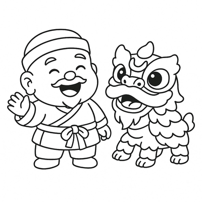 Best Ông Địa Lion Dance Coloring Pages for Kids 2026