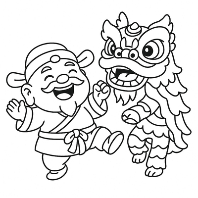 Best Ông Địa Lion Dance Coloring Pages for Kids 2026