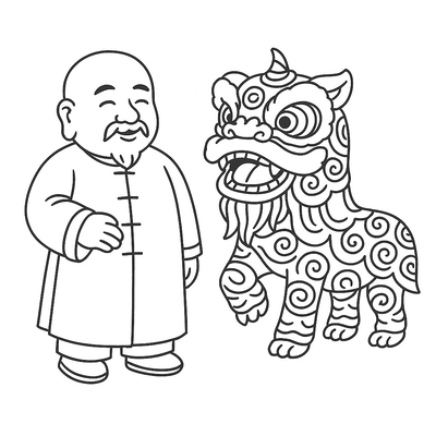Best Ông Địa Lion Dance Coloring Pages for Kids 2026