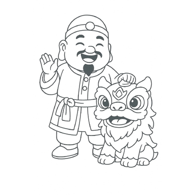 Best Ông Địa Lion Dance Coloring Pages for Kids 2026