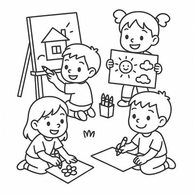 Coloring Pages About Kids and Friends for Children 2026