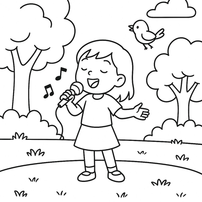 Coloring Pages of Kids as Singers – Creative and Fun Learning for Children 2026