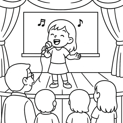 Coloring Pages of Kids as Singers – Creative and Fun Learning for Children 2026