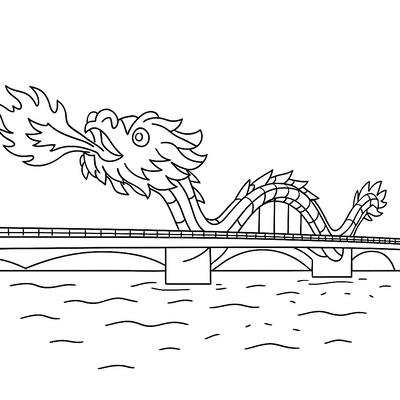 Dragon Bridge (Da Nang) Coloring Pages for Kids to Inspire Creativity 2026