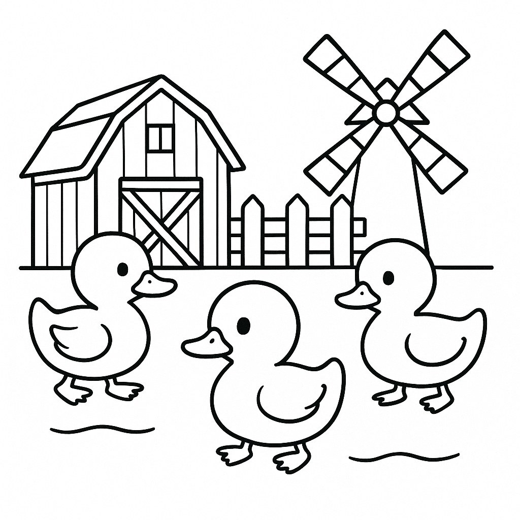Ducklings on the Farm