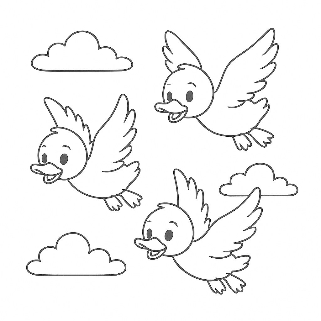 1–3 Duck Number Coloring Pages for Kids – Adorable 2026