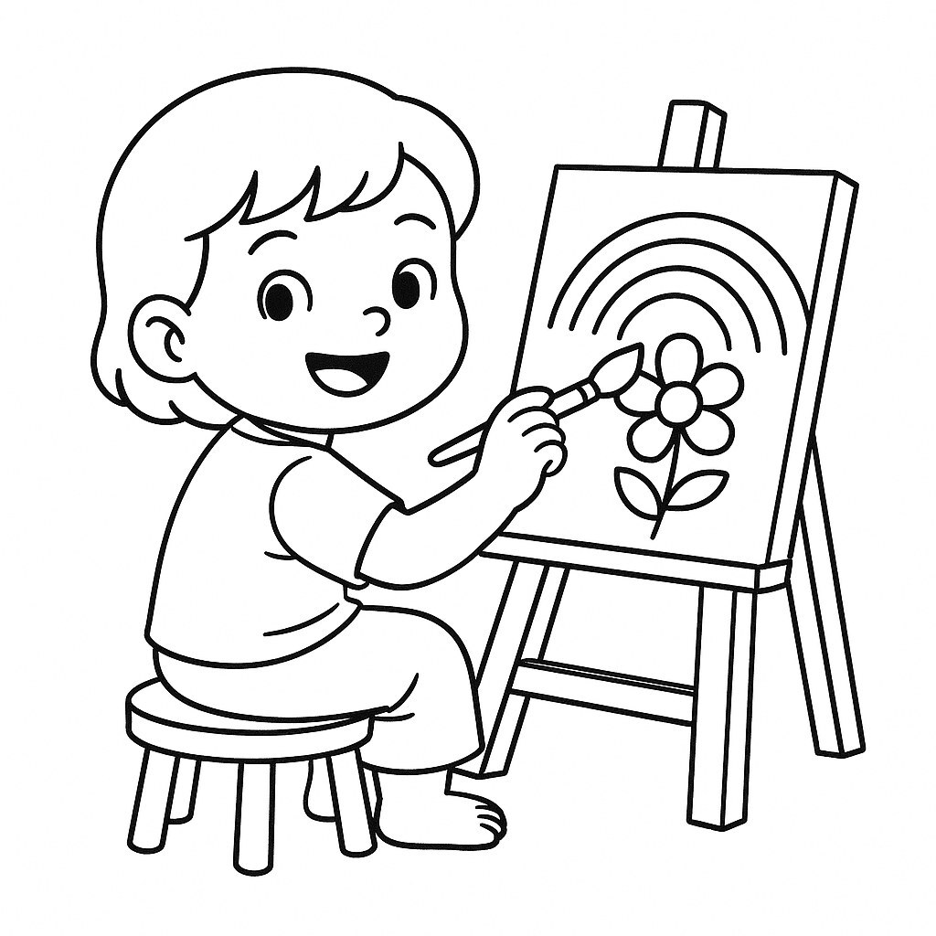 Little Bun Learning to Paint