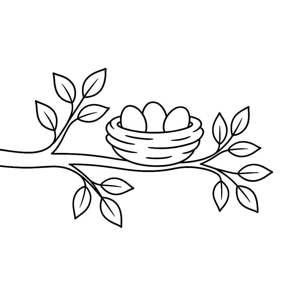 Tree Branch and Bird’s Nest