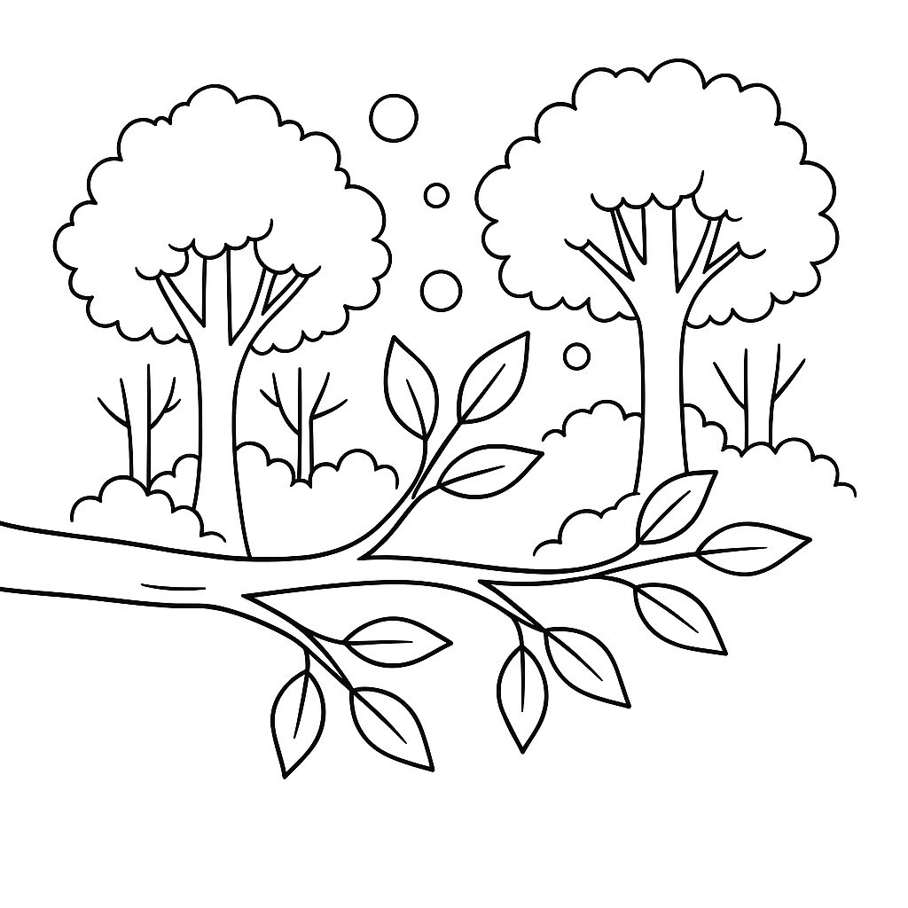 Beautiful and Easy Tree Branch Coloring Pages for Kids 2026