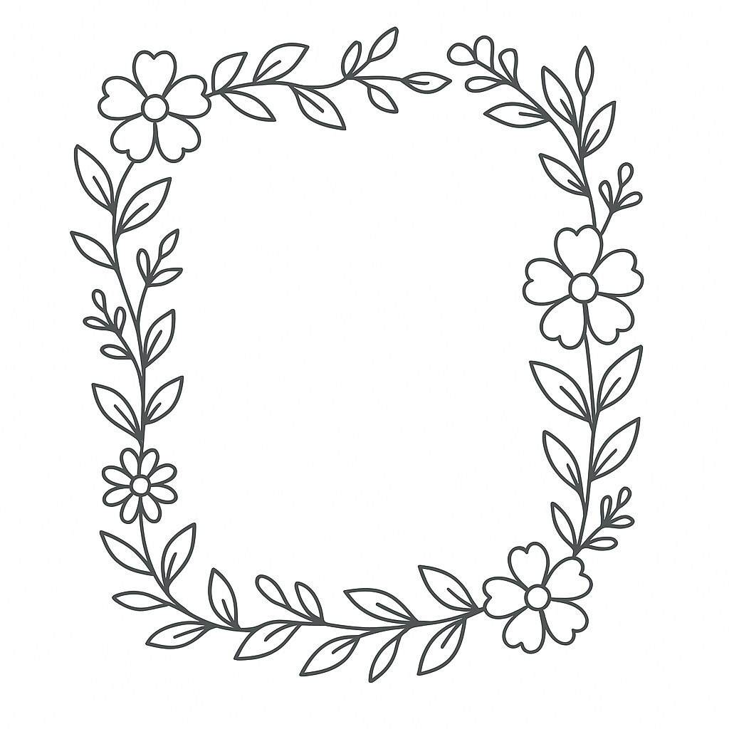 Natural Flower and Leaf Frame