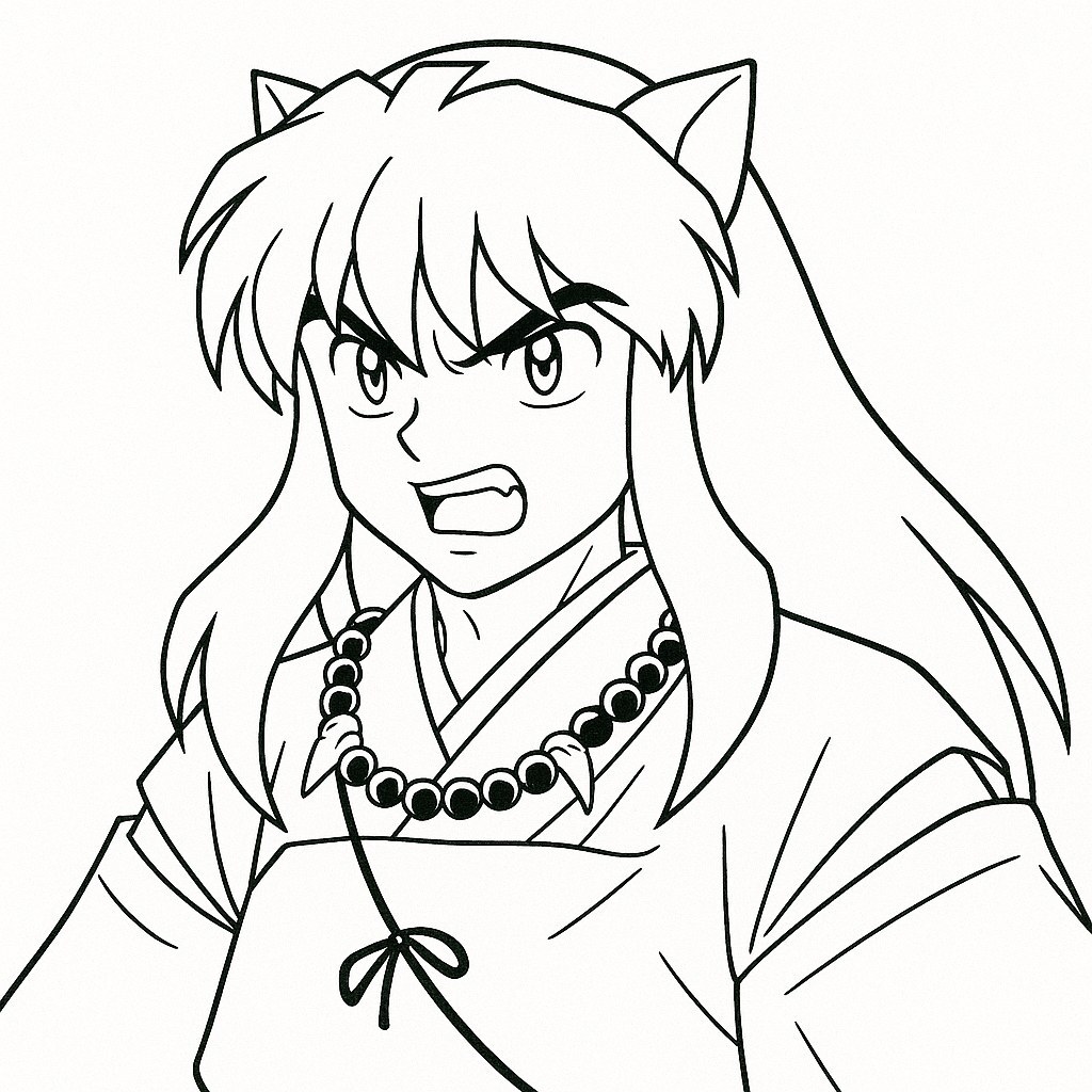 Inuyasha in Classic Anime Style