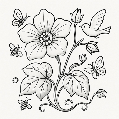 Cucumber Flower Coloring Pages for Kids – Creative Fun 2026