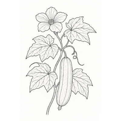 Cucumber Flower Coloring Pages for Kids – Creative Fun 2026