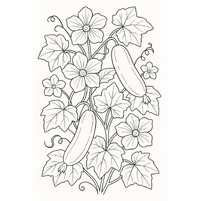 Cucumber Flower Coloring Pages for Kids – Creative Fun 2026