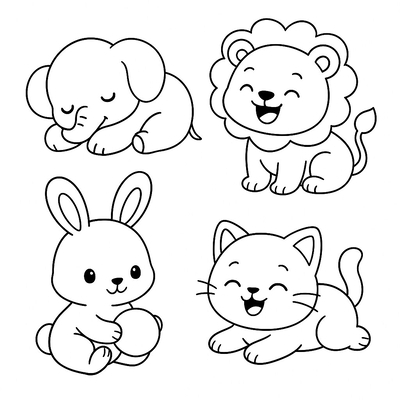 Cute Animal Coloring Practice Pages for Kids 2026