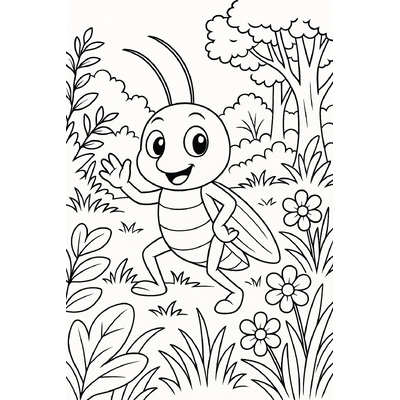 Cute, Easy-to-Download Cricket Coloring Pages for Kids 2026