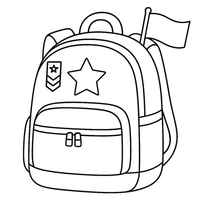 Cutest Soldier Backpack Coloring Pages for Kids 2026 – Download PDF