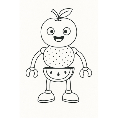 Fruit Robot Coloring Pages for Kids – Creative Fun 2026
