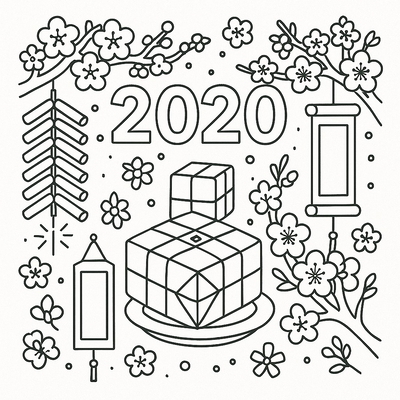 Happy New Year 2020 Coloring Pages for Kids – Creative Fun 2026