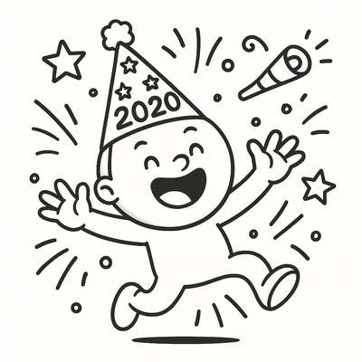 Happy New Year 2020 Coloring Pages for Kids – Creative Fun 2026