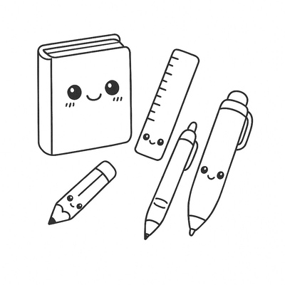 School Supplies Coloring Pages for Kids – Creative 2026