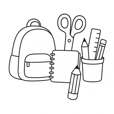 School Supplies Coloring Pages for Kids – Creative 2026